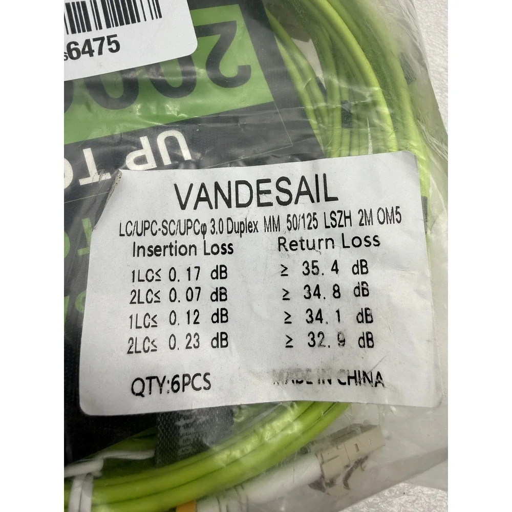 6 Pack LC to SC Fiber Patch Cable,3M OM5 Multimode 1/10/40/100Gbs Fiber Jumper..